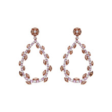 Luxenter 925 Sterling Silver and Multicoloured Zirconia Earrings with 18K Rose Gold Finish - Wade
