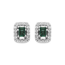Luxenter 925 Sterling Silver and Aquamarine Zirconia Earrings with Rhodium Finish - Sesh