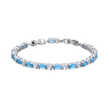 Luxenter bracelet with silver finish and aquamarine zirconia - Libsi