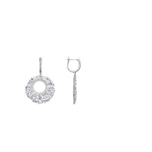 Luxenter 925 Sterling Silver Earrings with Brilliant Zirconia, Rhodium-Plated - Kromwa