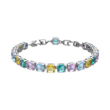 Luxenter bracelet with silver finish and multicoloured zirconia - Dow