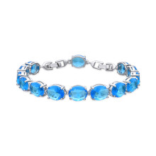 Luxenter bracelet with silver finish and aquamarine zirconia - Nou