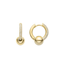 Luxenter 925 sterling silver earrings with brilliant-cut zirconia, finished in 18k yellow gold - Kigen