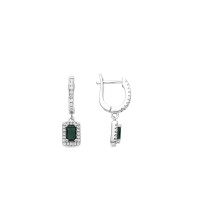 Luxenter 925 sterling silver and aquamarine zirconia earrings with rhodium finish - Koiesa