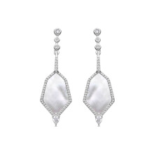 Luxenter 925 Sterling Silver Earrings with Brilliant Zirconia, Rhodium-plated finish - Faios