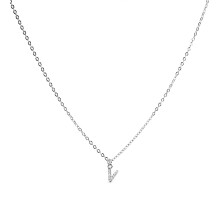 Luxenter necklace with sparkling cubic zirconia, silver finish - Alphabet