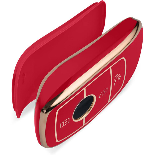 Κάλυμμα κλειδιού Mercedes Benz Golden Edge Red, Πλήρης Προστασία, Αξεσουάρ Θήκης Κλειδιού για 1