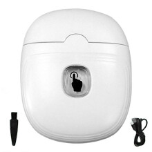 (white) Electric Nail Scissors Rechargeable Mini Nail Clippers for Children Adults Automatic Nail Trimmer Manicure Polishing with Light