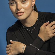 Luxenter 925 Sterling Silver and Onyx Zirconia Bracelet with Rhodium Finish - Kirith
