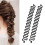 Haarclips voor dames, zwart, grijs, wit, 3 stuks 3