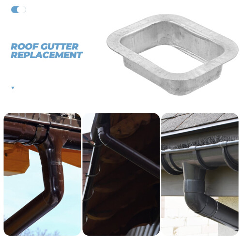OUNONA Gutter Outlet Aluminium Alloy Silver 1 Piece 2