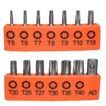 Sikkerhetssikkert Torx-bitsett T5–T40, 13 deler