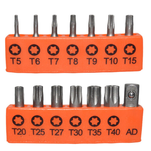Säkerhetssäker Torx-bitsats T5–T40 13-delars