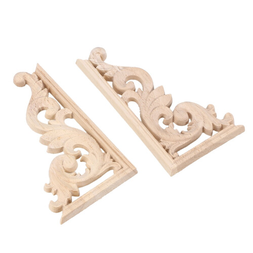 Applique d'angle en bois sculpté pour la décoration de meubles 1