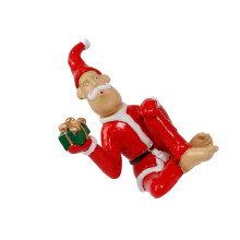 Figurine de père noël couché hilarante en résine, décoration-B