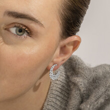 Luxenter 925 sterling silver and brilliant-cut cubic zirconia earrings with rhodium finish - Niard