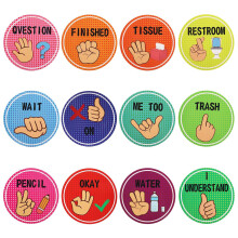 12 Classroom Visual Cue Posters Waterproof Educational Charts