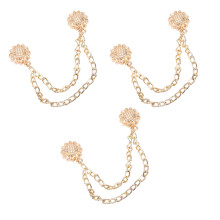 3 Pcs Multifunctional Metal Magnetic Buttons Flowers-gold