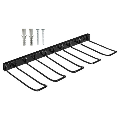 Heavy Duty Wall Mounted Steel Tool Organizer With 4 Drill-Black