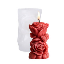 Rose Silicone Pillar Candle Molds for Epoxy Resin Candle Soap-B