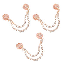 3 Pcs Pants Clips Flowers Magnetic Clothing Clips-Rose Gold