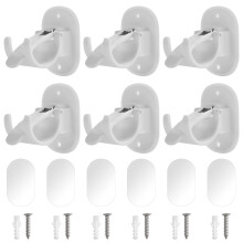 6 Pack Modern Adhesive Hooks For Curtains Rod Without-White