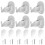6 Pack Modern Adhesive Hooks For Curtains Rod Without-White 1
