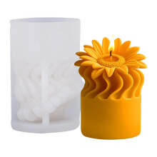 Moules en Silicone de cylindre de fleur en relief, moules de-UN
