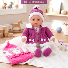 BiBi Doll 18" Baby Girl Doll Clothes Set of 2 Outfits Pink Jumpsuit & Unicorn Jacket
