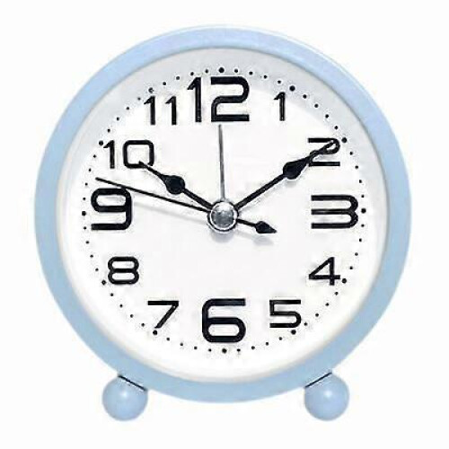 (blue) Alarm Clocks Bedside Silent Non Ticking Table Clock With Large Display