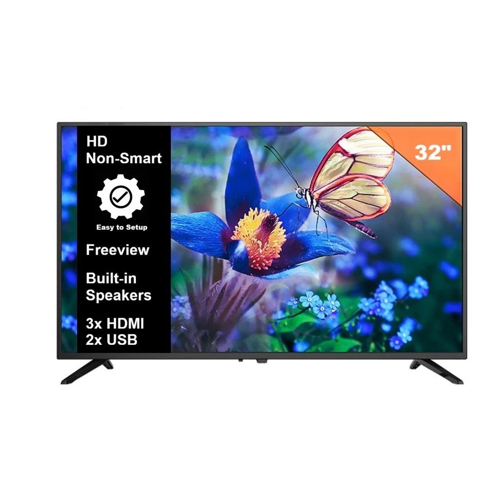 New 32 Inch Hd Tv Built-In Freeview Dvb-T2 Hdmi 698147345018