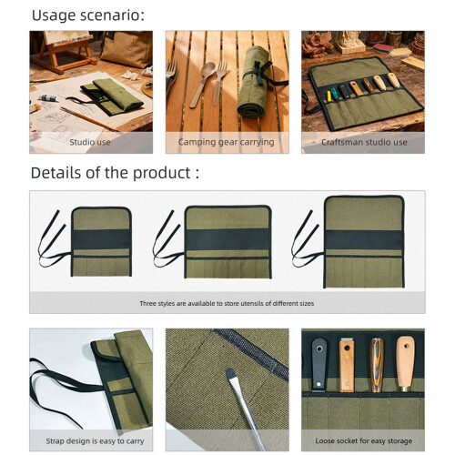 Water resistant Fabric Tool Roll Pouch Foldable Portable-S 1
