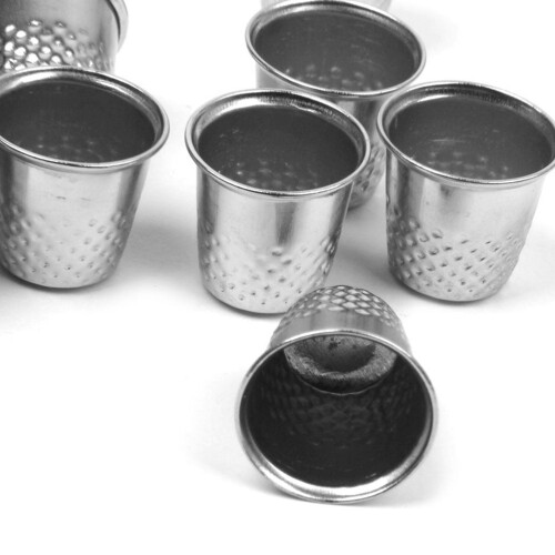 Vintage metal sewing thimble set 10 pcs 1