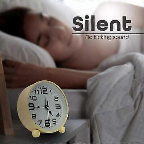 (black) Alarm Clocks Bedside Silent Non Ticking Table Clock With Large Display 1
