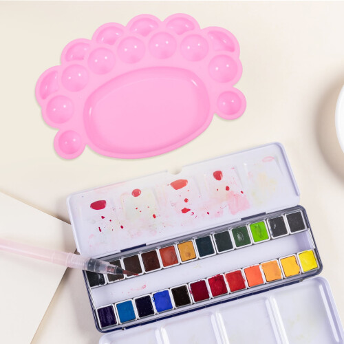 Pink fodaftryksformet malingpalette til børn 1