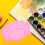 Pink fodaftryksformet malingpalette til børn 3