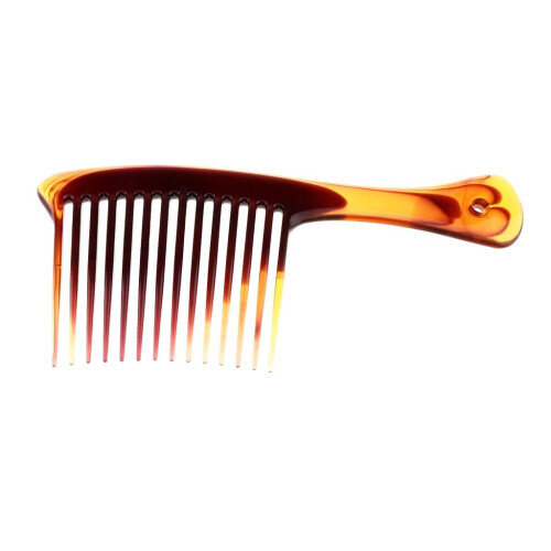 Pente de cabelo com dentes largos e topo plano. 1
