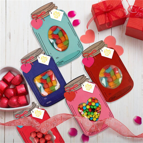Valentinstags-Grußkarten im Einmachglas-Design, 50er-Packung 2