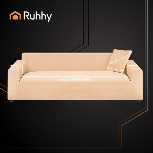 Beige bankhoes, 145-185 cm, stretchstof 2