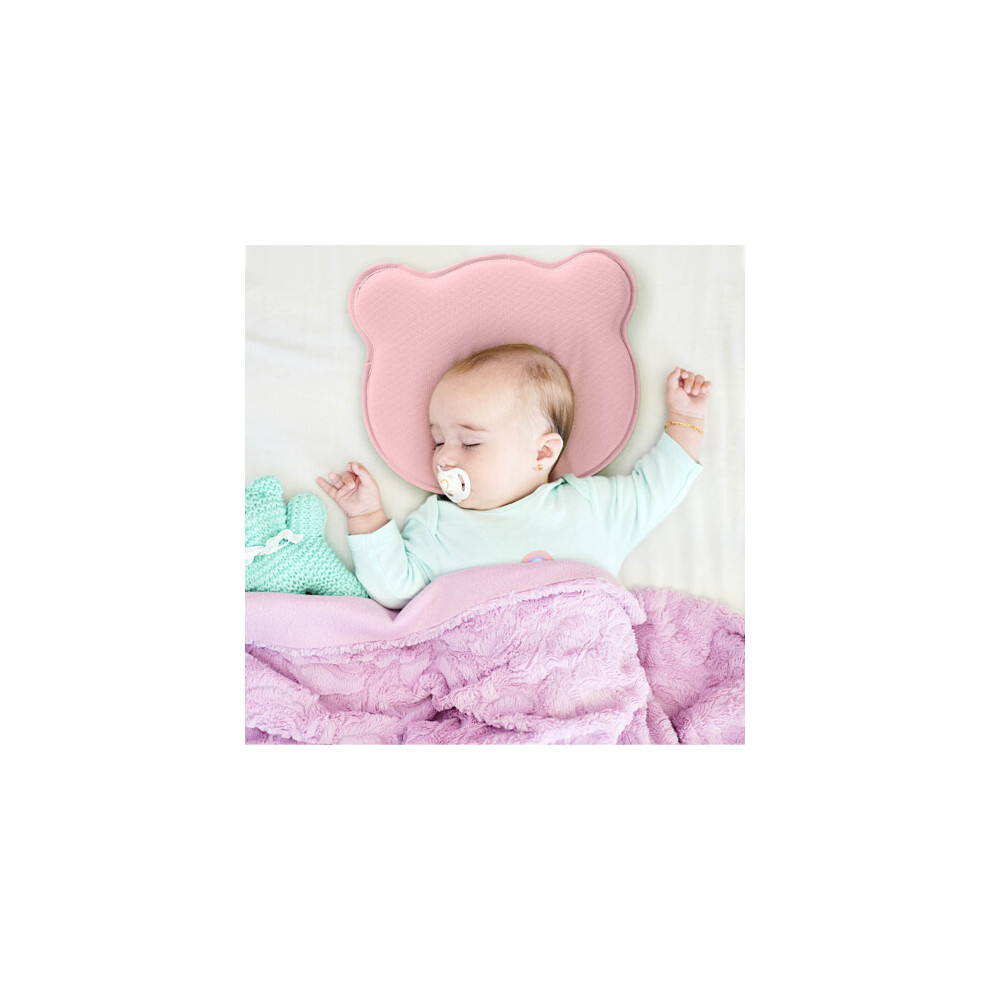 (Pink) & Neck Support Breathable 3D Mesh Cotton Bassinet Bedding, Headrest For Strollers For Infants & Toddlers Pink Xurikcoo