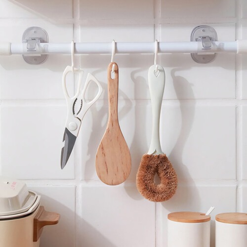 6 Pack Modern Adhesive Hooks For Curtains Rod Without-White 2