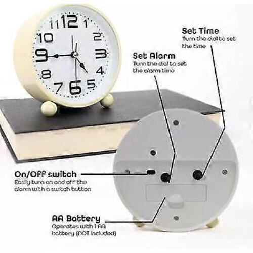 (blue) Alarm Clocks Bedside Silent Non Ticking Table Clock With Large Display 2