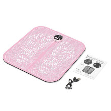 (pink boxed) Home Electric Foot Massager for Pain Relief Blood Circulation EMS Acupoints Stimulation Foot Massage Mat Foot Muscle Relaxation
