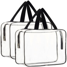 Set van 2 transparante PVC-draagtassen