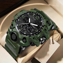 (Green) SMAEL Mens Waterproof Watch Sport Military Analog Quartz Digital Wrist Watches~