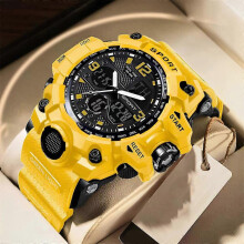 (Yellow) SMAEL Mens Waterproof Watch Sport Military Analog Quartz Digital Wrist Watches~