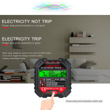 Δοκιμαστής κυκλώματος πρίζας με οθόνη 90-250V
