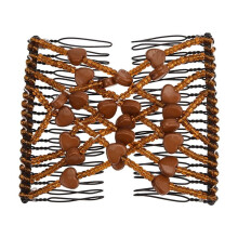 EASTIN Haarkammen met kralen en elastische band voor dames, 2 stuks