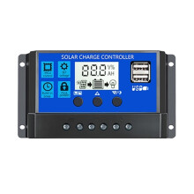Solcelleladningsregulator 10A–60A 12V/24V PWM