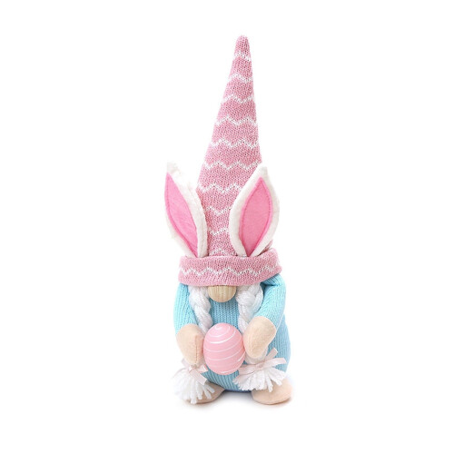 Easter Gnome Plush Ornament with Rabbit Doll, 17 cm